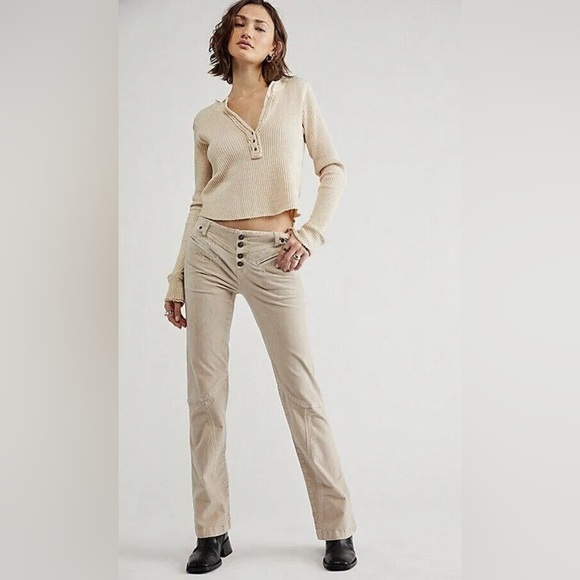 Free People Hit Back Slim Flare Pants - Picture 2 of 4